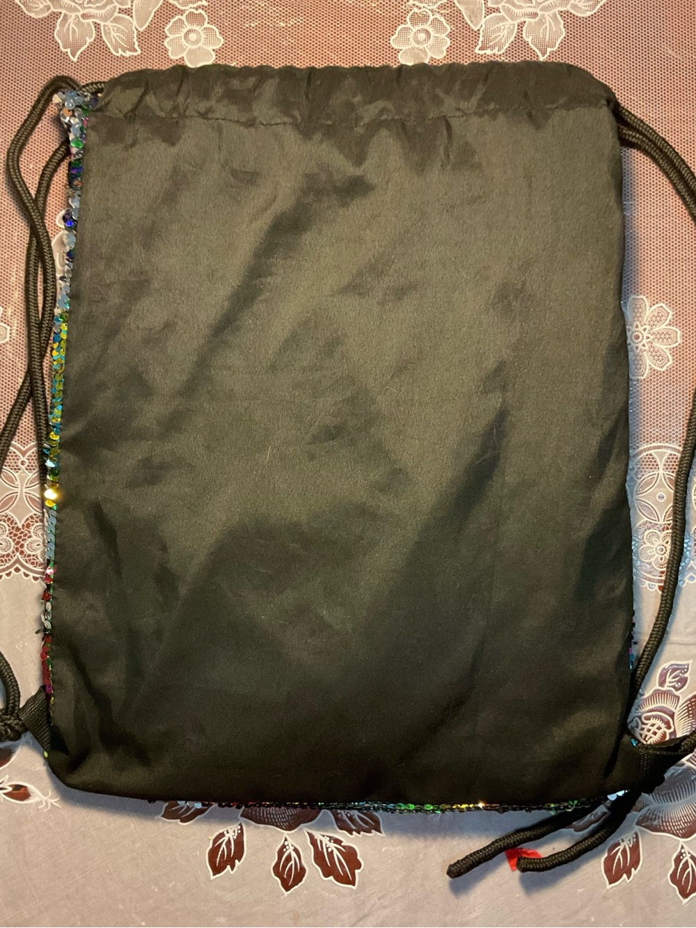Sequin Rainbow Drawstring Backpack - Multicolor - Picture 4 of 5